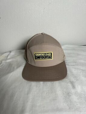 Good Boy Golf Country Club Confidential Trucker Hat Tan Yellow One Size